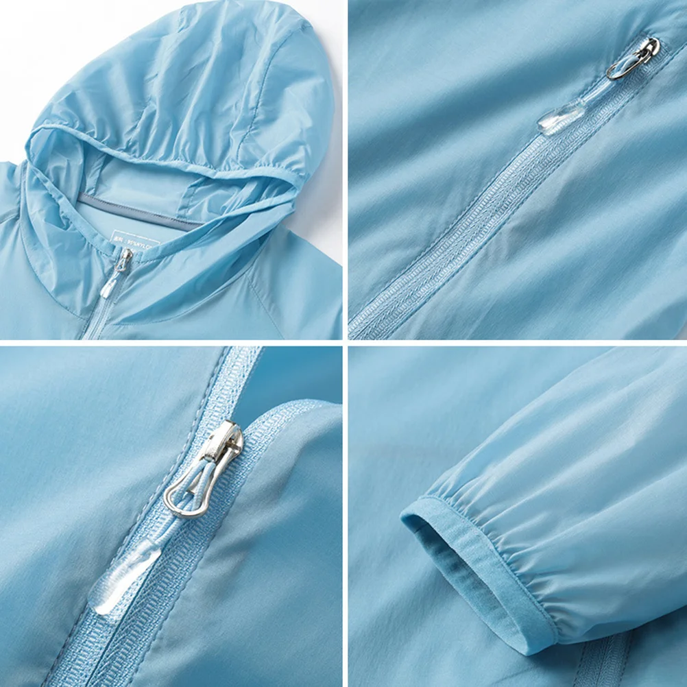 

Anti-Uv Waterproof Sun Protection Coat Blue 6xl Lightweight Breathable Sunscreen Clothing for Outdoor Beach Hiking Running