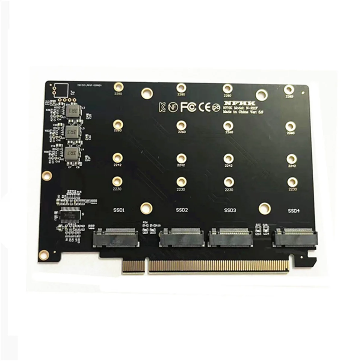 PCIe 4.0 X16 Hard Drive Adapter Card 4 NVMe M.2 SSD Array Card