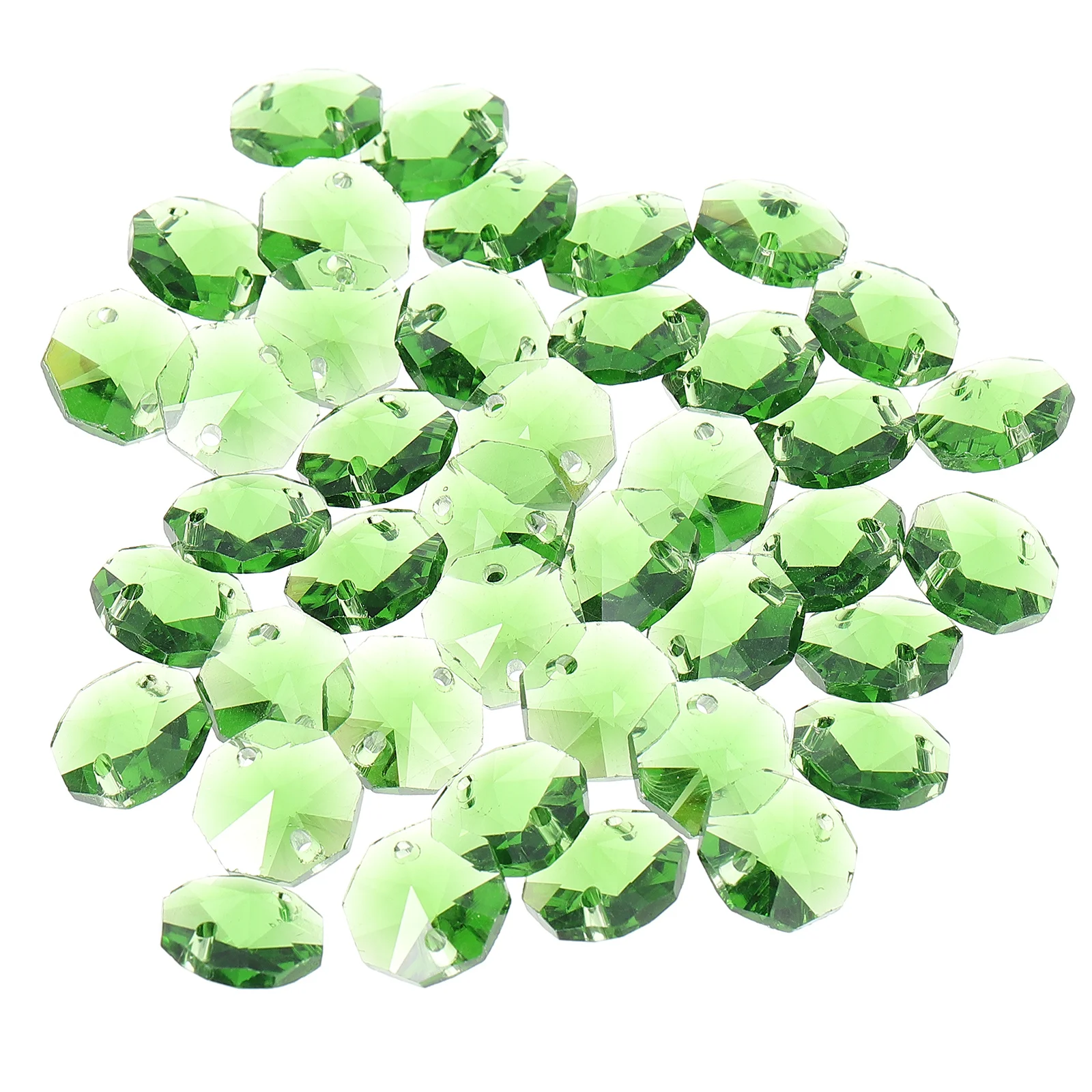 

40Pcs Octagonal Beads Glass Crystal Pendants for Jewelry Decor Loose Beads Bead Charms DIY Loose Bead