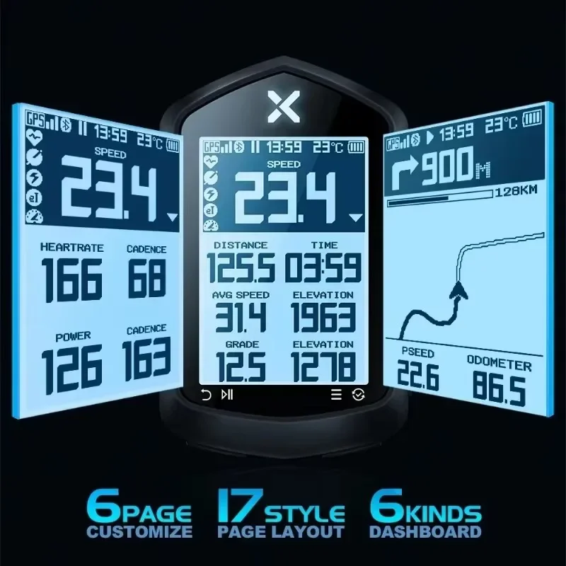 XOSS NAV Plus NAV + دراجة الكمبيوتر نظام تحديد المواقع دراجة ركوب الدراجات خريطة الطريق الملاحة الجبلية الطريق اللاسلكية عداد السرعة عداد المسافات دوامة #5