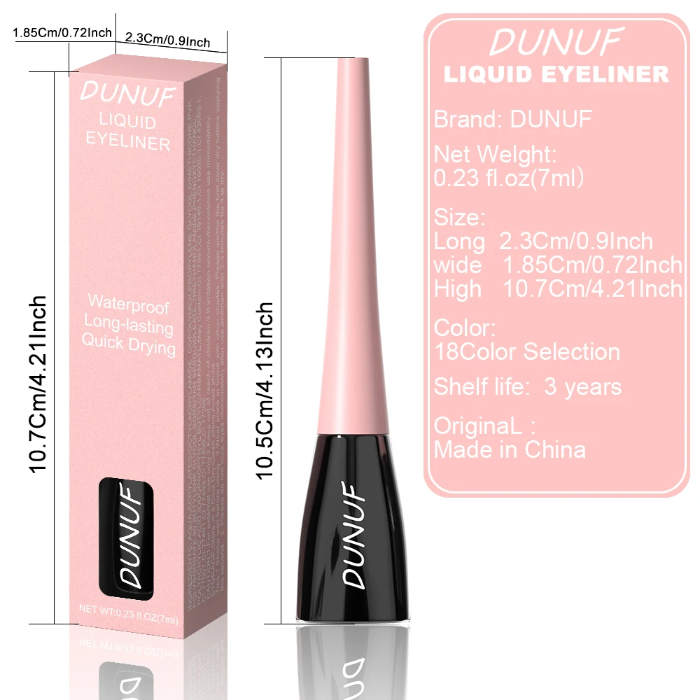 DUNUF 18 Long Lasting Moisturizing Liquid Eyeliner