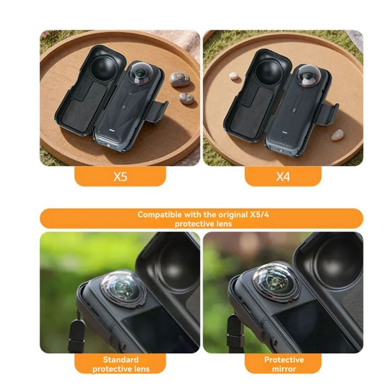 GROCE-For Insta360 X5 Protective Case Cover Lens Screen For Insta360 X4 Protective Case Anti-Drop Shell Dustproof Accessories