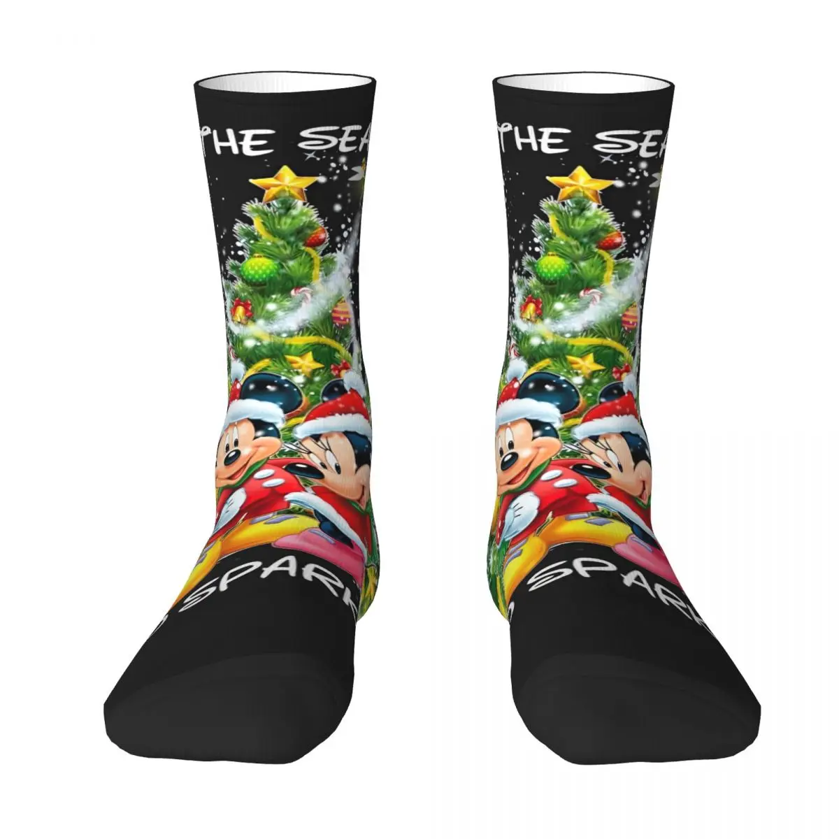 Christmas Mickey Minnie Mouse Stockings Men Socks Soft Trendy Socks Autumn Climbing Anti Bacterial Design Socks Birthday Present