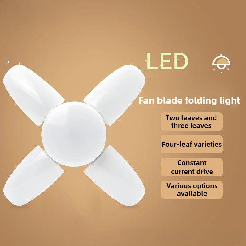 Fan Shape LED Bulb AC220V 28W/45W Foldable Led Light Bulb Lampada for Home Living Room Warehouse Garage Ceiling Light