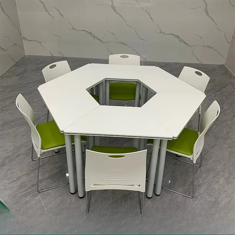 PYH hexagonal combination trapezoidal tutoring table group activity table training class table primary and secondary