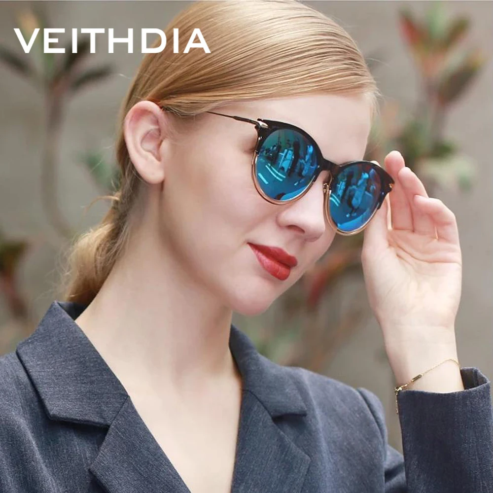 

VEITHDIA брендовые модные женские солнцезащитные очки из сплава TR90, поляризационные зеркальные женские очки UV400, очки «кошачий глаз» для женщин VFH03029