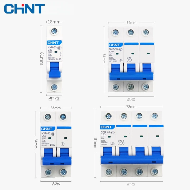 

CHINT CHNT NXB-633 Miniature Circuit Breaker MCB AC 230/400V 1P 2P 3P 4P C 1P 2P 3P 4P 6A 10A 16A 20A 25A 32A 40A 63A DZ47 Din