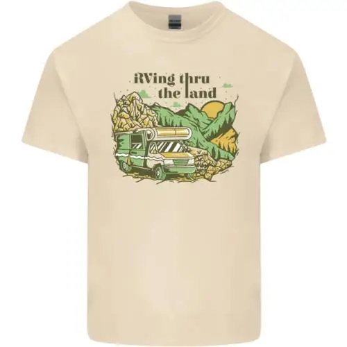 

RVing Thru the Land RV Motorhome Camping Mens Cotton T-Shirt Tee Top