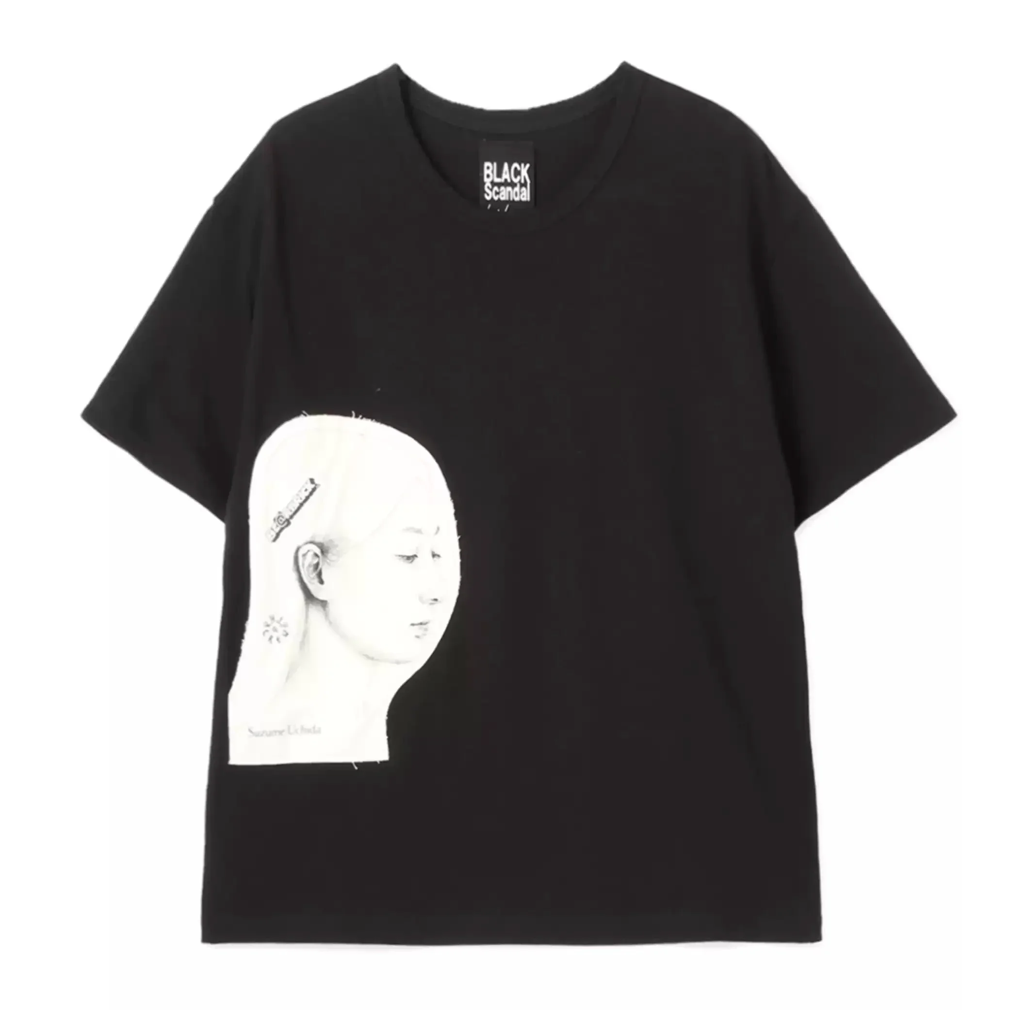

YOJI OOAK BLACK Scandal Original Design Dark Series Uchida Bird Patch Printed Avatar T-shirt