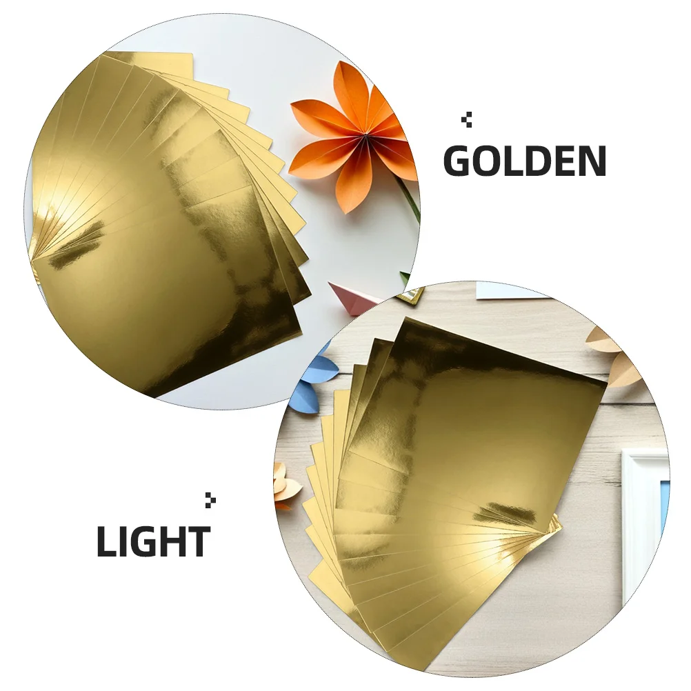 5 Packs Metallic Cardstock Paper A4 Size Handcraft Golden Crafting Papers Easy Fold & Diy Crafts For Kids Scrapbooking Origami