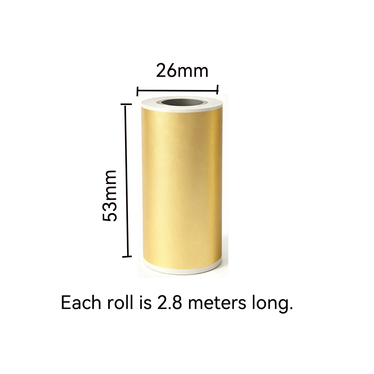 53mm x 2.8m Transparent Gold Powder Self‑Adhesive Thermal Transfer Printer Paper Roll Compatible Mini Portable Pocket Printer St
