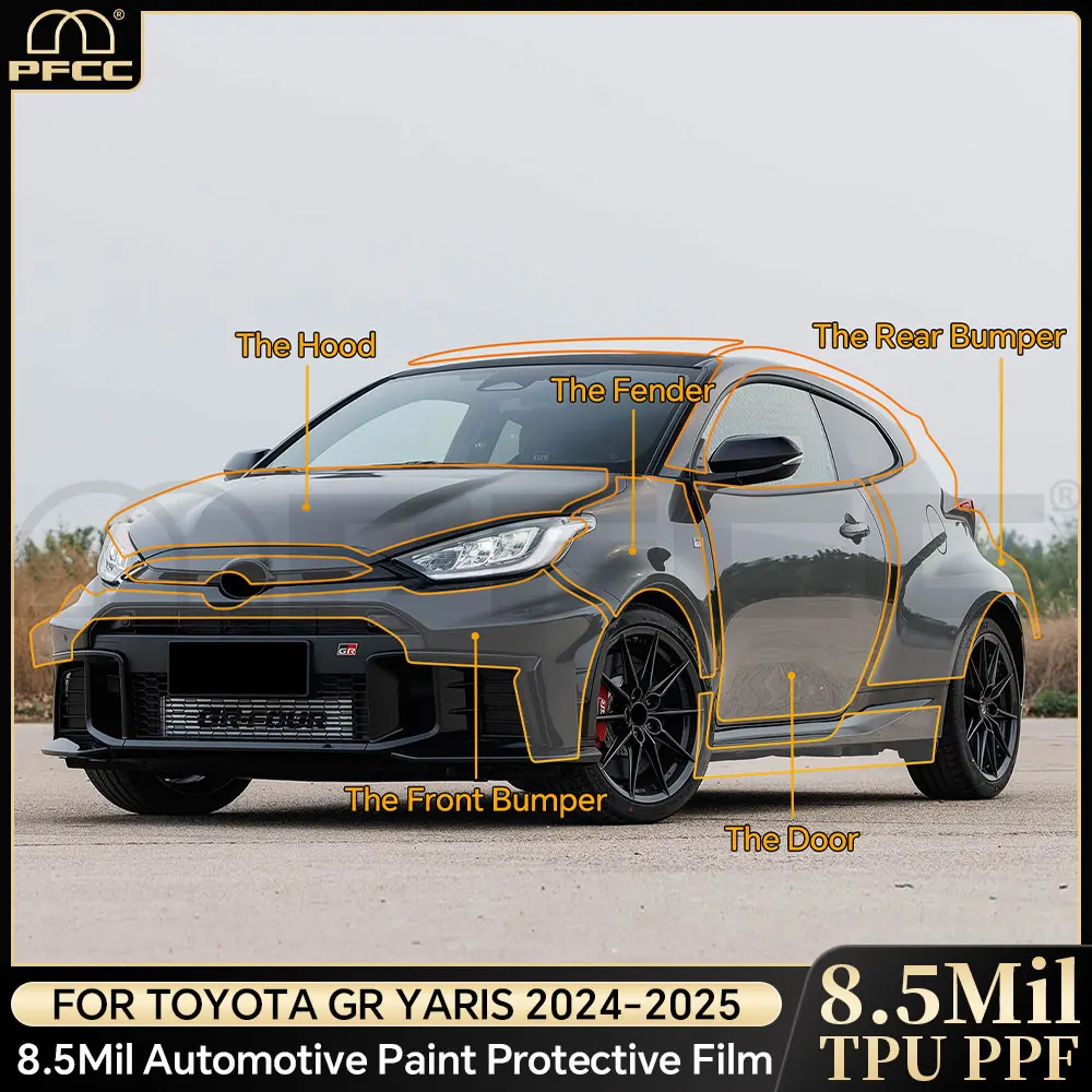 

For Toyota GR Yaris 2024 2025 Protective film for car paint TPU Pre-cut anti-scratch body sticker Bra Repair Kit Transparent 8.5