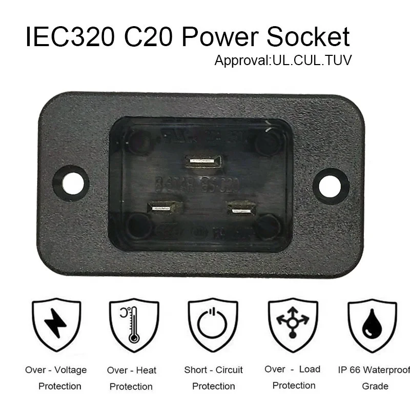 16A C20 plug 3PIN Screw Inlet Power Socket