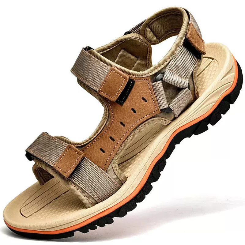

Summer New Sandals For Men's outdoor travel beach shoes Genuine leather Men Sandals Soft Sole anti slip Beach Sandals Cowhide