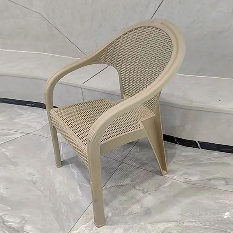 Rattan Backrest Household Balcony Imitation Rattan Chair Courtyard Multi-color Simple Leisure Outdoor Garden Terrace Chair