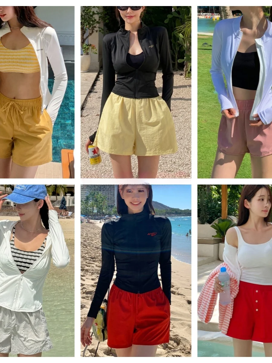 

Новый женский купальник для дайвинга 2026 года, комплект из четырех предметов: консервативный, скрывающий живот, утягивающий, повседневный, раздельный, для плавания