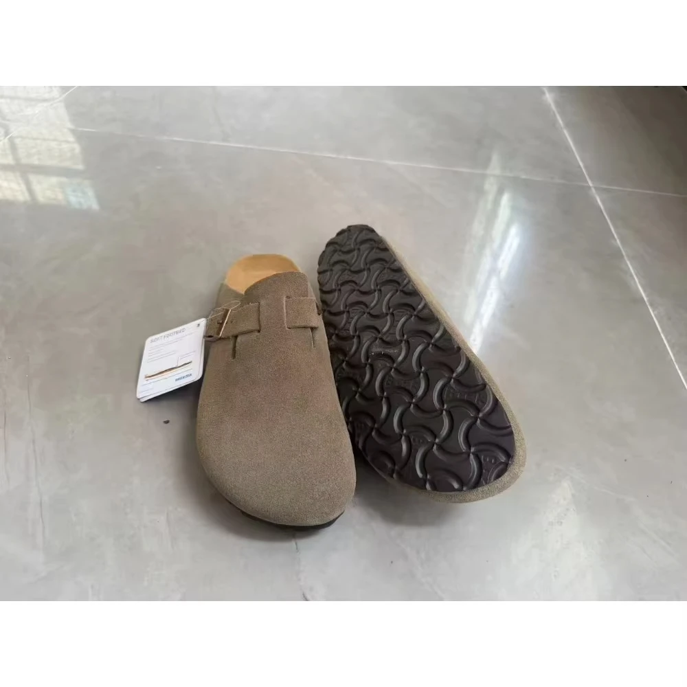 

Модные женские замшевые мюли Comwarm, мужские сабо, сандалии с пробковой стелькой и поддержкой свода стопы, уличные пляжные шлепанцы, домашняя обувь