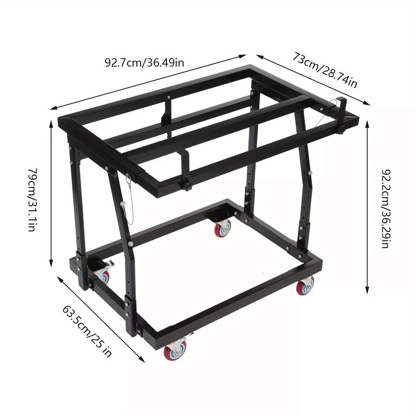 عربة الحوائط الجافة شديدة التحمل 1000 رطل - عربة إمالة ذات 4 عجلات دوارة مع فرامل ورف عرض - متينة ومحمولة للمستودعات