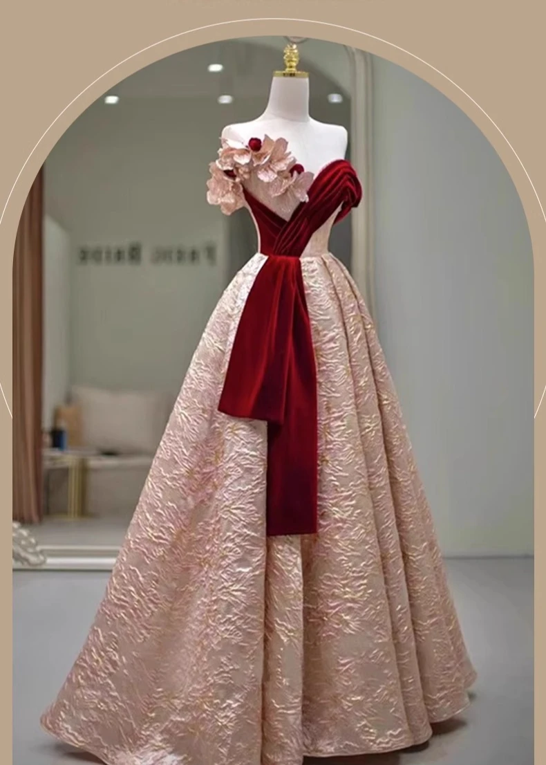 L-4XL Grote maat onregelmatige schuine hals vetersluiting avondjurk Franse verlovingsmeisjes feest hoge taille super lange prinsessenjurken