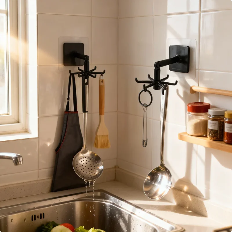 

Кухонный органайзер Поворотные крючки Креативные крючки Крючки Многофункциональные взрывные крючки без отверстий Вращающиеся двойного назначения