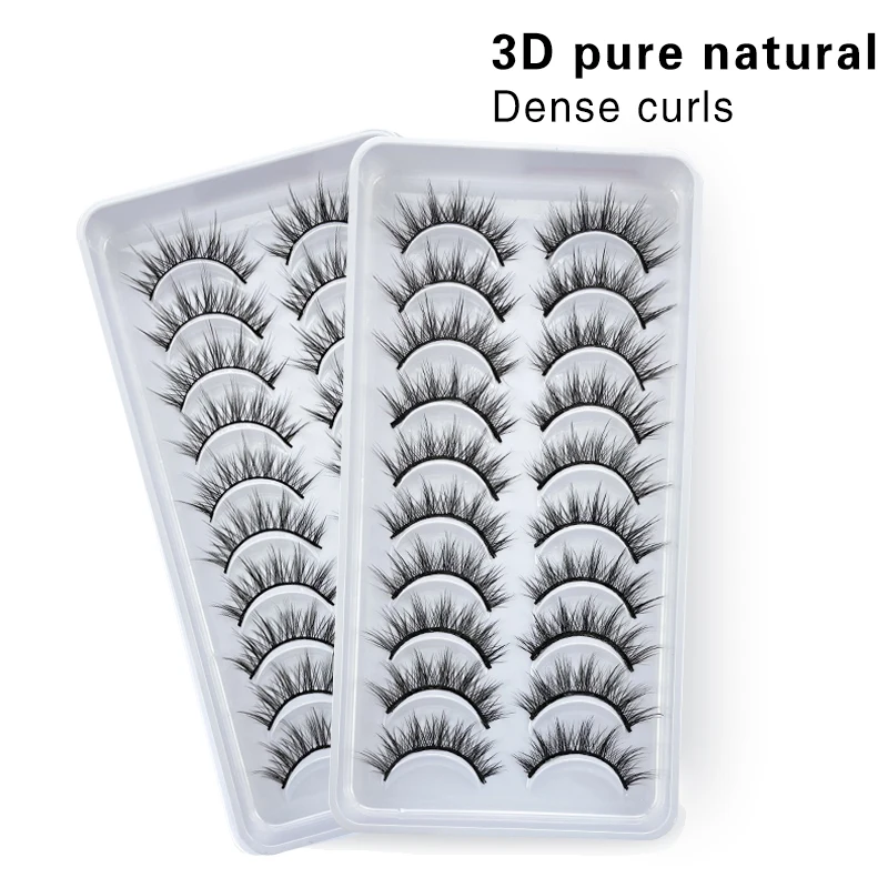 DEVOSERVICE Lashes 10pairs Natural False Eyelashes 3D Sexy Mink Lashes Extensions False Eyelashes Faux Cils Makeup Wholesale