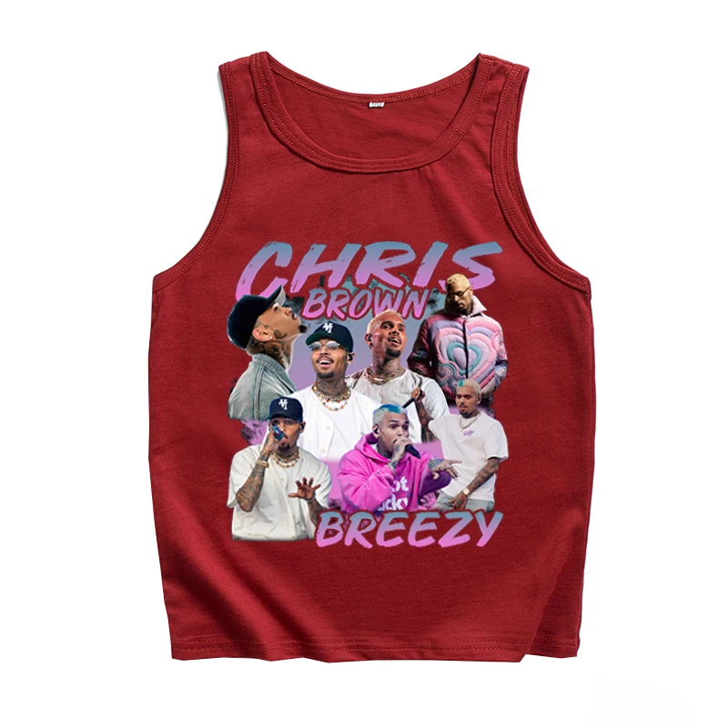 Chris Brown Bluza z kapturem Chris Brown World Tour Kamizelka T-Shirt Mężczyźni Kobiety Streetwear Tank Tops