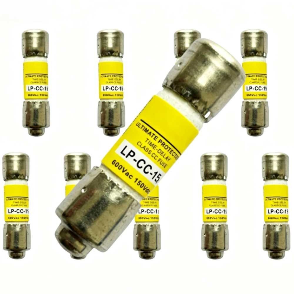 10PCS OEM LP‑CC‑15 Time‑Delay Class CC Fuse 15A 600VAC 150VDC Current‑Limiting Supplementary Fuse