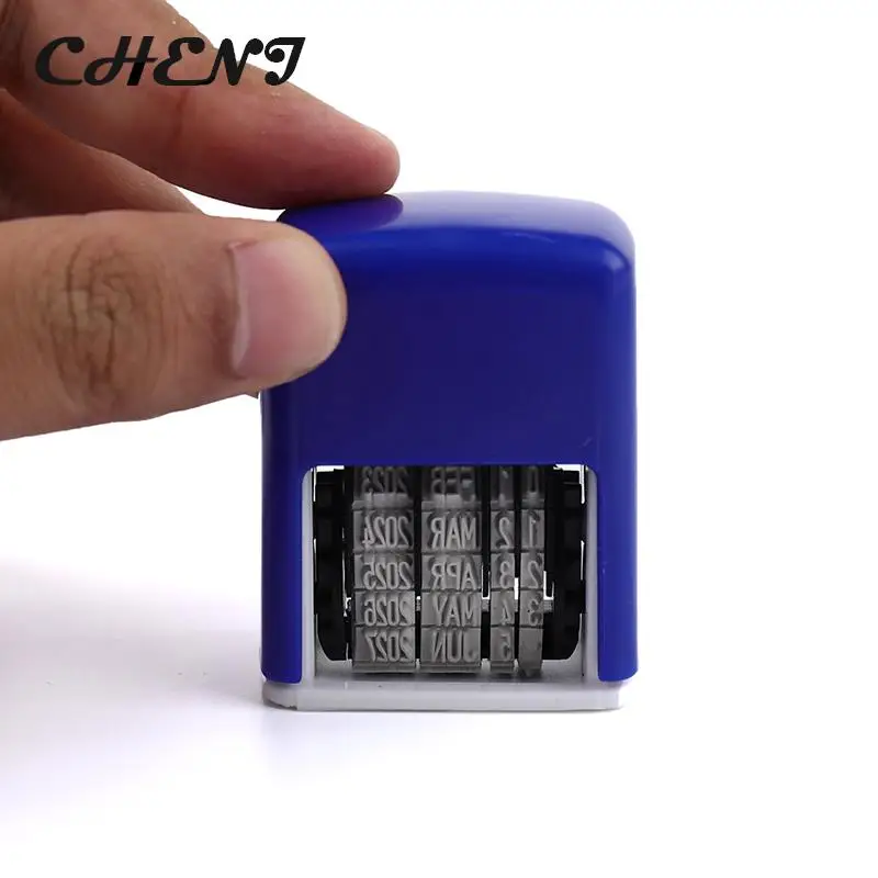 Mini Self-Inking Selos para DIY, Handle Conta Data Stamps, Stamping Mud Set, Material de Escritório, Emboss