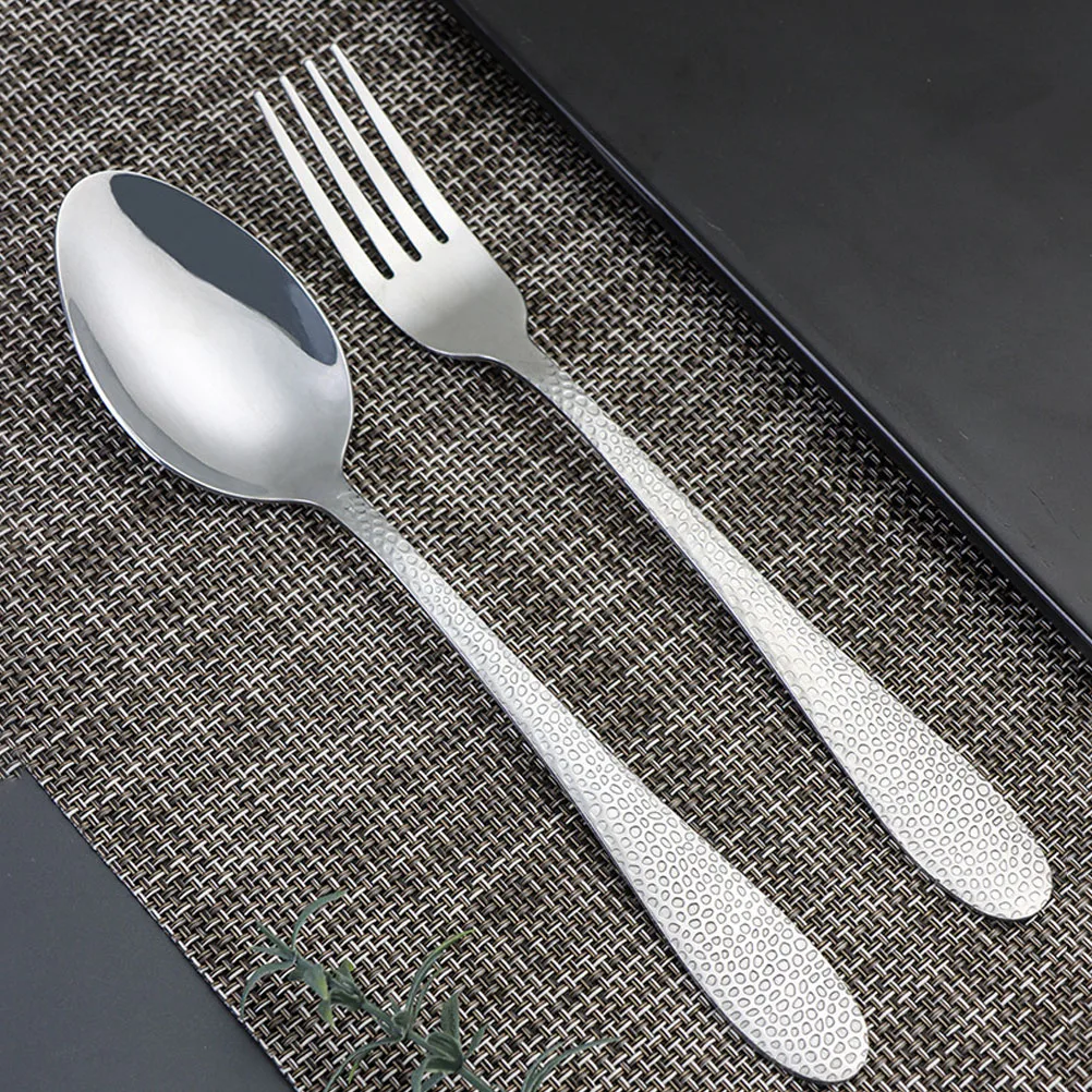 

Steel Set Hammered Western Cutlery Home Tableware Kitchen Spoon Fork Home Tableware