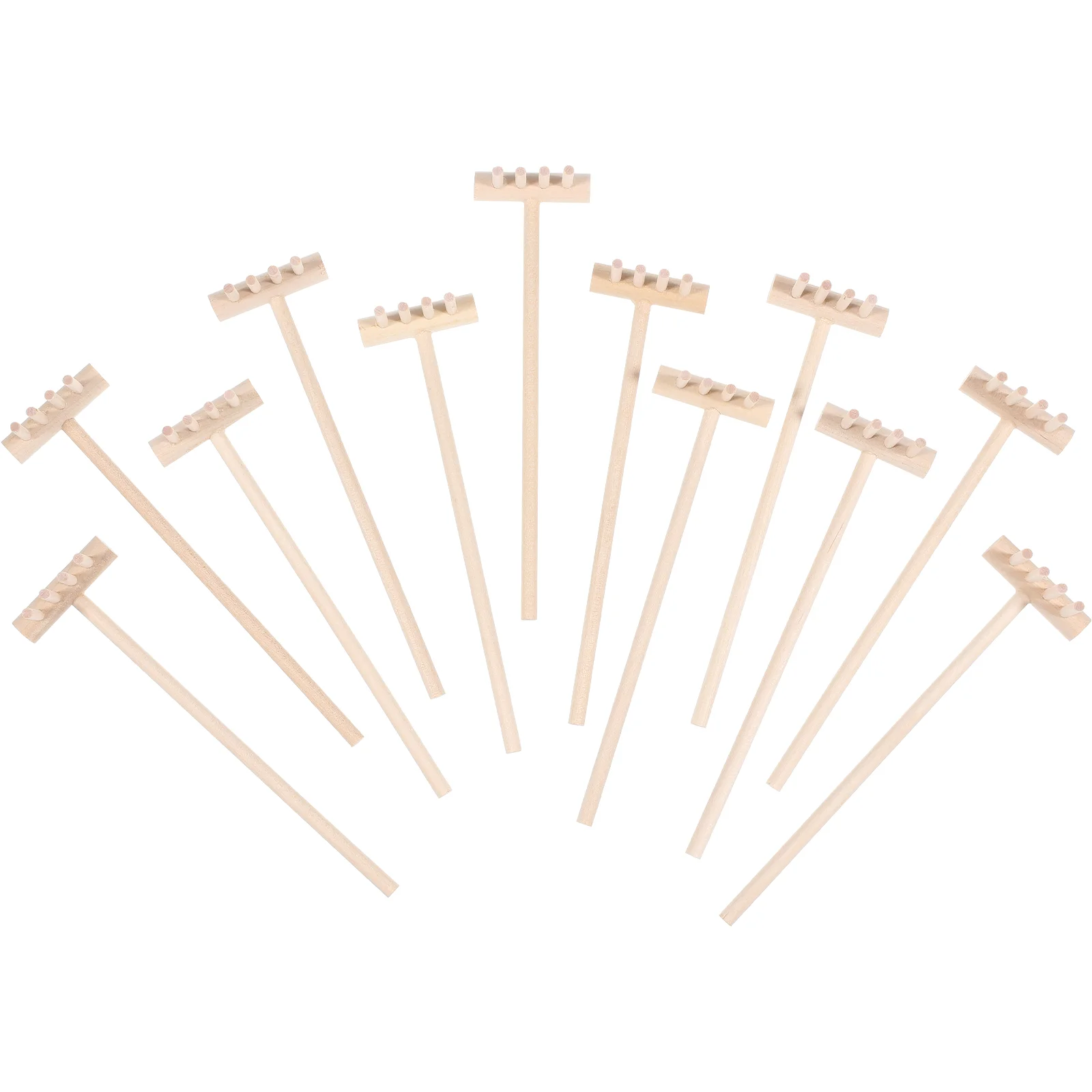 12 Pcs Sand Rake Smoothing Four Tine Desktop Mini Garden Tool Kit Miniature Decoration Toys Zen Room