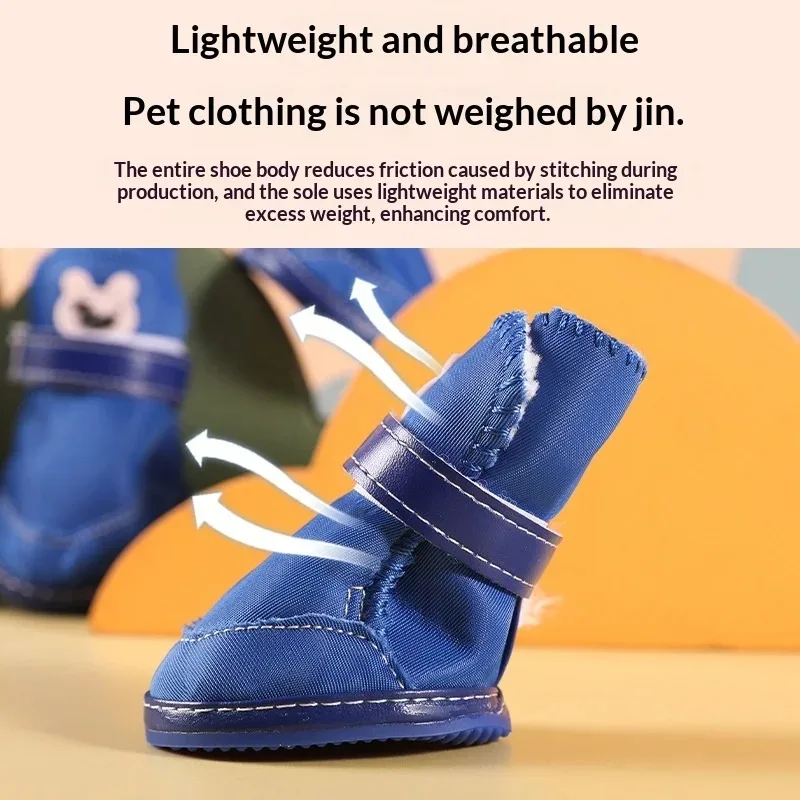 Dog Snow Boots Shoes Cotton Supplies Teddy Snow Boots Waterproof Warm Anti Slip Ratio Compared Bears Autumn Winter Pet Cat Shoes view 3