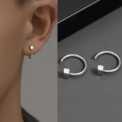 2pcs Vintage Minimalist Square Stud Earrings for Teens, Ear Piercing Earrings for Women Men Pierced Party Earrings Jewelry