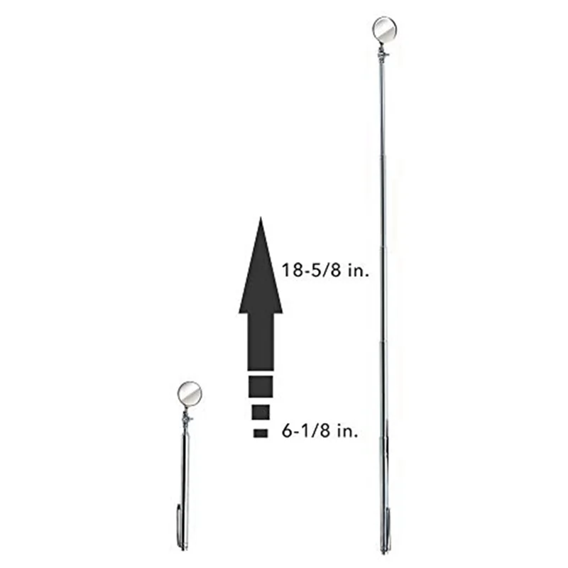 

AC88-Circular Telescoping Pocket Inspection Mirror, 30Mm Diameter, 4-1/2 Inch To 18 Inch Extended Handle Length (Pack Of 2)