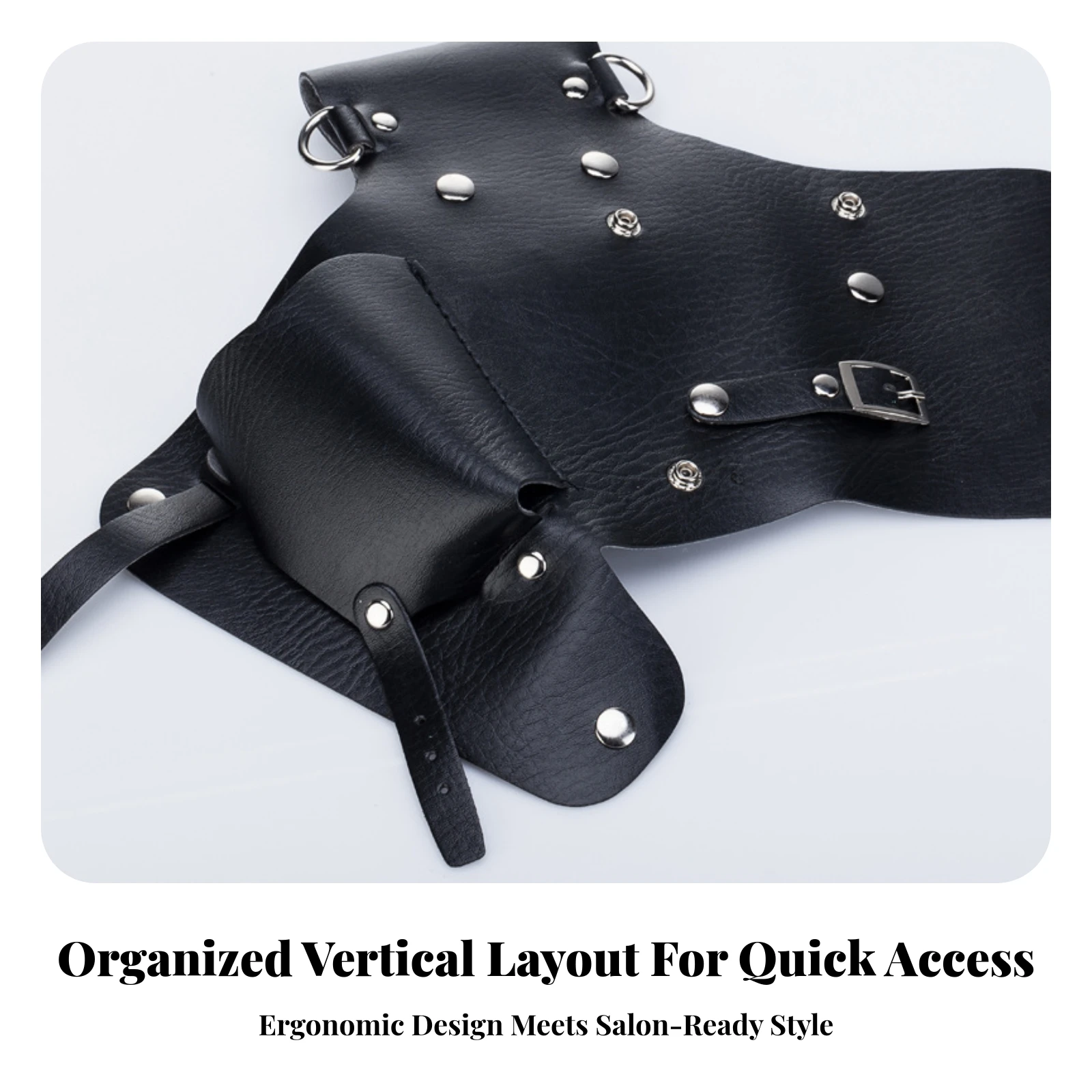 Hairstyling Tool Waist Pouch Leather Scissor Bag with Waist Belt Hair Stylist Tool Bag Lightweight for Barbers, Barbershops