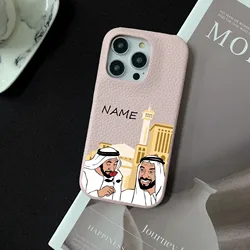 Personalised Initial letters Pebble Grain Leather Case for iphone 11 12 14 13 15 17Pro Max XS Max XR 16 Plus Covers Moon & Stars