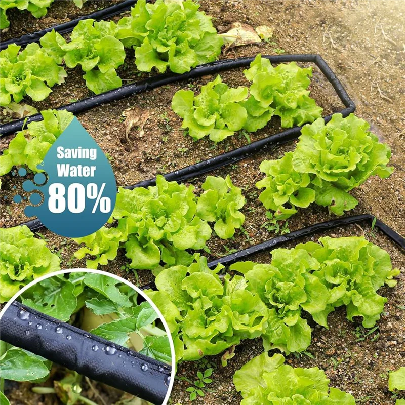 

B84B-For Garden Hose For Drip Irrigation System-2 PCS, Soaker Hose 100Ft(50Ftx 2), Leakproof Design Saves 80% Water