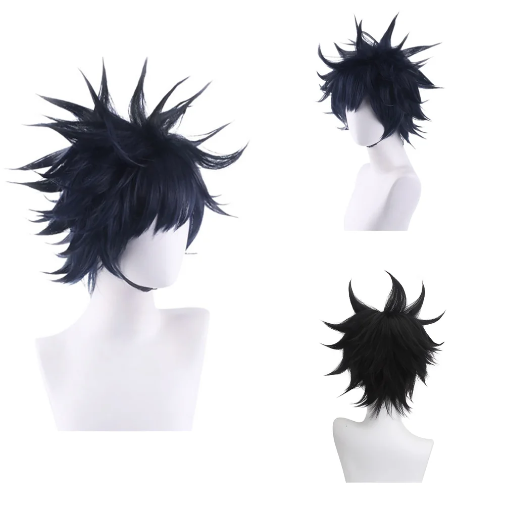 عالية الجودة أنيمي Jujutsu Kaisen Fushiguro Megumi تأثيري الشعر الاصطناعية أسود قصير الشعر رقيق الطبيعي هالوين شعر مستعار يومي