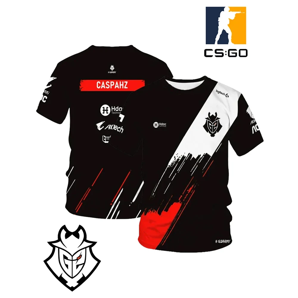 New Summer G2 Esports Team Uniform Men's T-shirt LOL CS GO Sports Game Men Casual Quick Dry Breathable Oversized Top Men