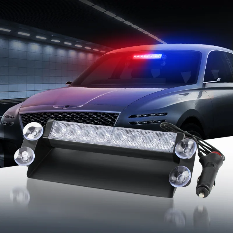 

Car Strobe Light LED Warning Flashing EMS Police Car Light Emergency Signal Lamp Windshield Suction Truck Automotive Accessories