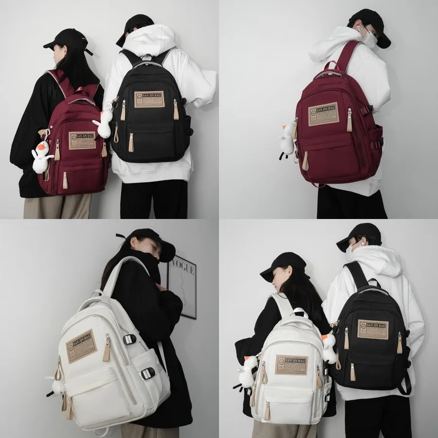

【New style】- casual all-matching schoolbag for college students junior high school students large-capacity simple backpack fash