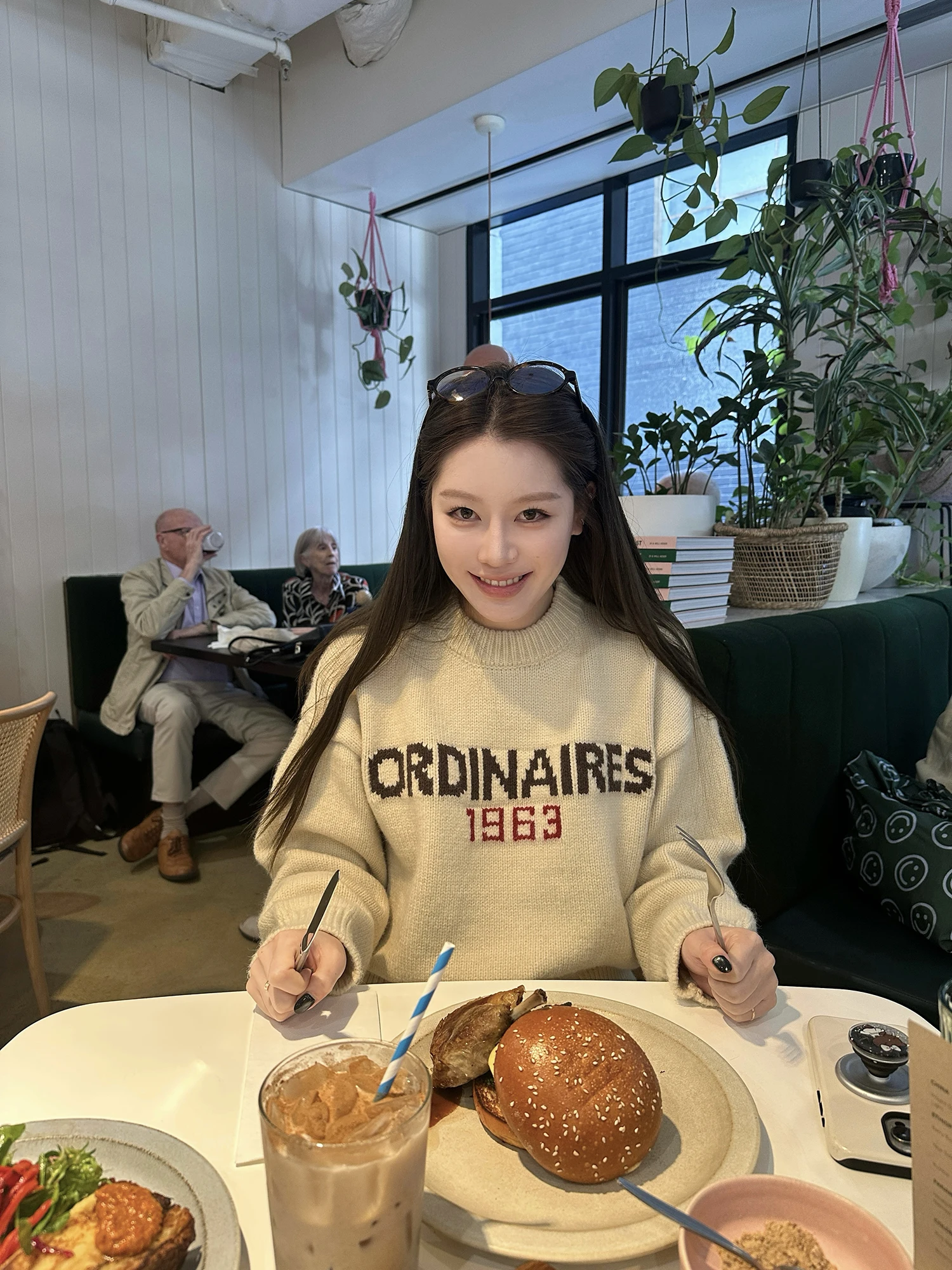 

Loose round Ne Knitted Sweater Women's Autumn Winter Baby Hix Nairyoni Letter Embroidery Thi Yarn Hoodie