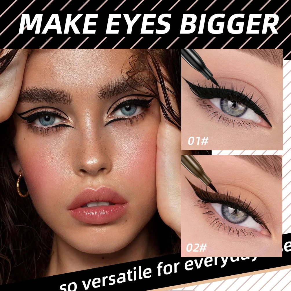 QIBEST Waterproof Ultra-slim Eyeliner Gel Pencil Sweat-proof Soft High Pigment Long-lasting Eyes Liner Makeup Tool Cosmetics