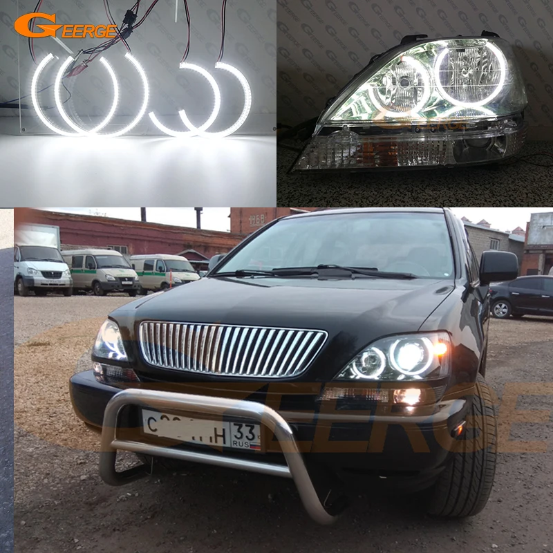 

Geerge For Lexus Rx 300 Rx300 Toyota Harrier 1998 2001 2002 2003 Quality Day Light Ultra Bright Smd Led Angel Eyes Halo Rings