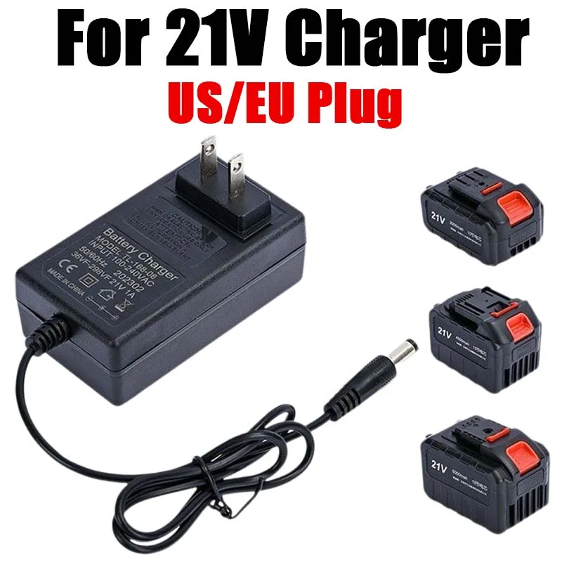 

ЕС, США, вилка, трансформатор, 21 В, зарядное устройство для литиевой батареи, 1 А, 2 А для электрической дрели 18 В, интеллектуальный адаптер питания