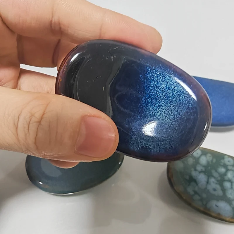 Japanese Ceramic Chopstick Rest Kiln Change Glaze Creative Chopstick Holder for Home Restaurant Table Setting Utensil Stand Gift