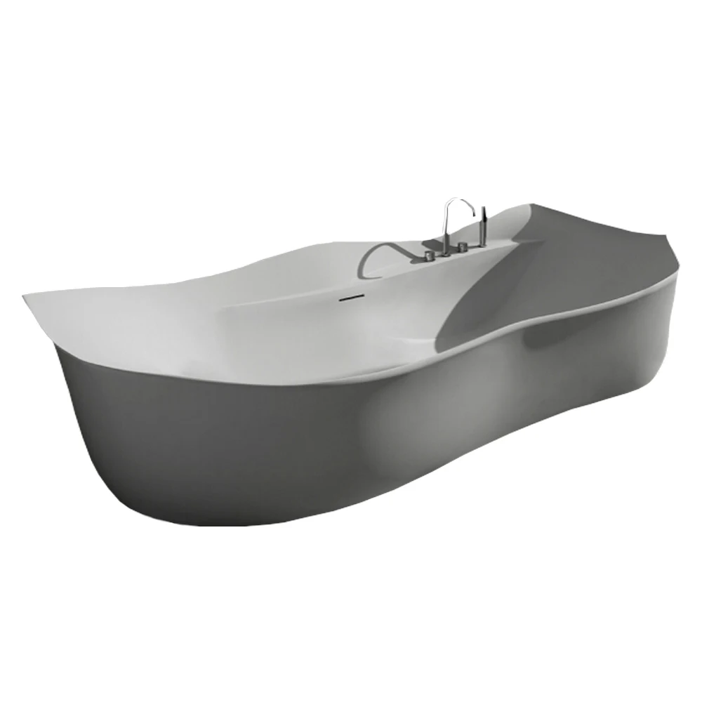 

2050x880x630mm Solid Surface Stone CUPC Approval Bathtub Rectangular Freestanding Corian Matt White Finishing Tub RS6537BA