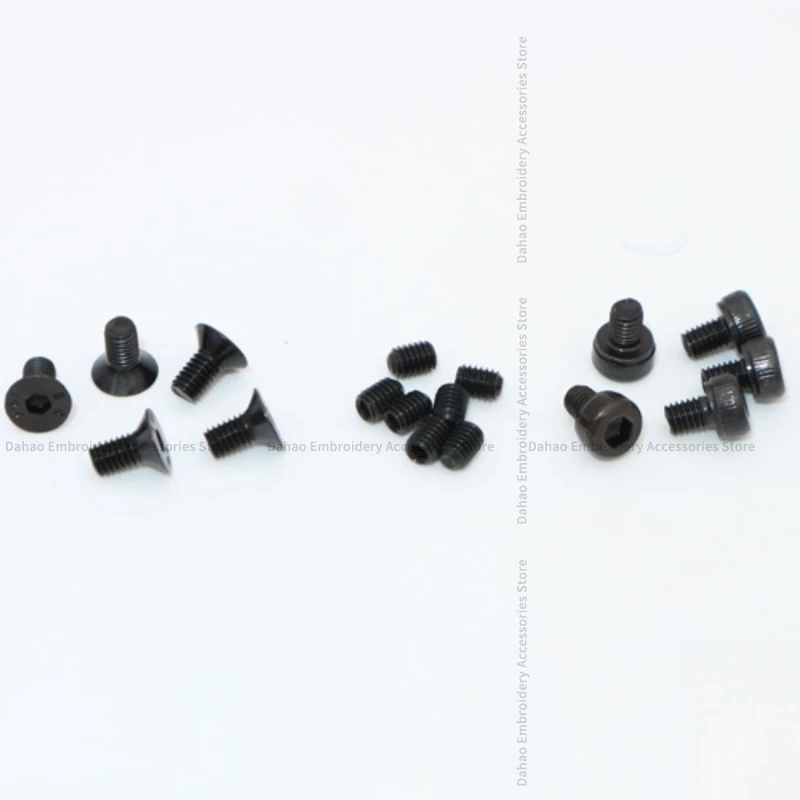 10PCS Black Thread Trimmer Screw Moving Knife Screw Fixed Knife Screw 1.5 Hexagon Socket Computer Embroidery Machine Accessories