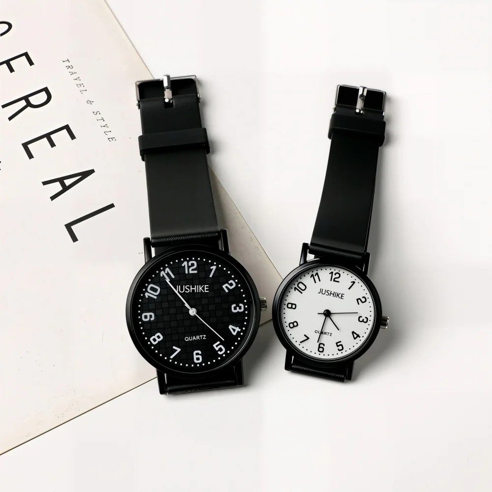 Simple Women's Quartz Watch Ultra-thin Girls Wristwatch Waterproof Silicone Strap Round Small Dial Student Exam Watch for Ladies