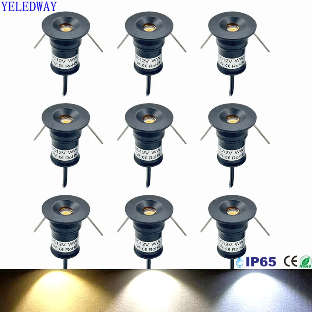 IP65 1W Mini LED Downlight Dimmable Outdoor Spotlight Stair Cabinet Light 12V Black White Silver Shell Spot Lamp Boat Lighting