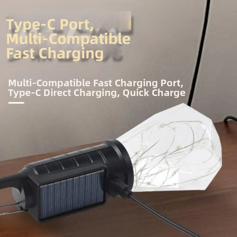 Handheld Waterproof LED Camping Light Retro Portable Colorful Atmosphere Lamp with Hook Mini LED Bulbs Lamp Fishing